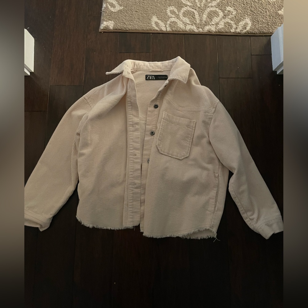 Zara tan/cream courdory shacket